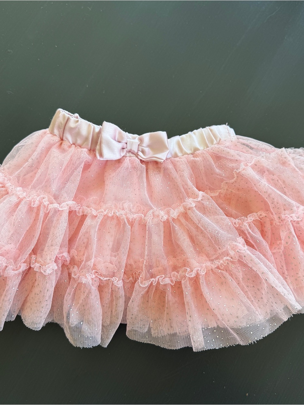 Koala Kids Pink Layered Tulle Tutu Skirt with Bow Sz 9-12M